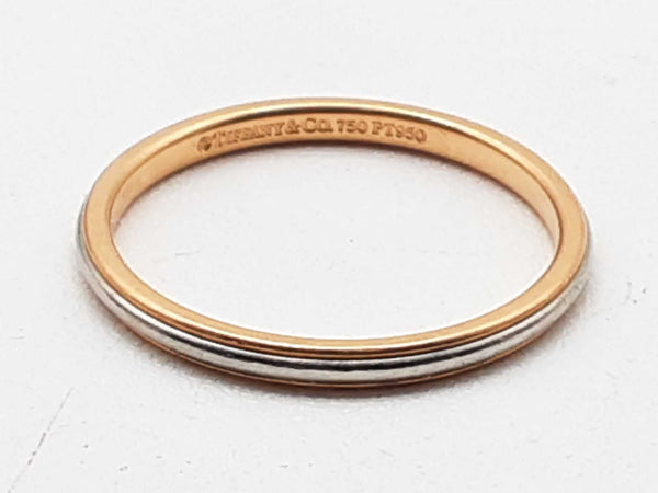 Tiffany & Co. 18k Yellow Gold Platinum Thin Band Ring Size 9 Do0124wxzde