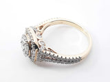 1.39 Cttw Diamond & 10k White Gold Double Halo Ring 4.1 Grams Size 6.5 Fw0926iordu