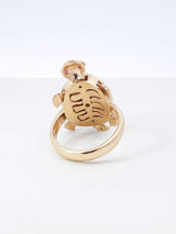 Mama And Baby Turtle Locket Ring In 14k Tri-color Gold 8.8 Grams Size 6.5 Fw0726rzxdu