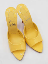 Christian Louboutin Miss Z Mules In Yellow Patent Leather Size 5.5 Fw0926orzdu