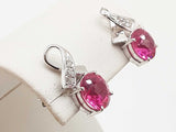 Breast Cancer Ribbon Pink Sapphires 10k Wg Ring Earrings Ensemble Do0226pxzde