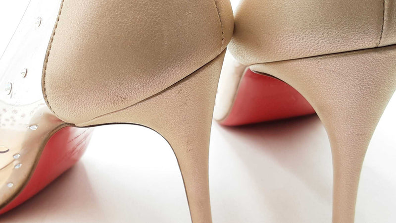 Christian Louboutin Pvc Crystal Embellished Heels Size 37  Eb1125lrxdu