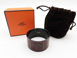 Hermes Ruban De Cheval Red Black Enamel Bangle Bracelet 7.5 In Do1225wrxde