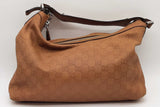 Gucci Gg Monogram Brown Leather Hobo Shoulder Bag Eb1026lrxde