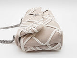 Tory Burch Kira Woven Canvas Mini Natural/blanc Flap Bag Sd1025lzxde