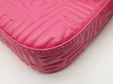 Fendi Embossed Logo Pink Nappa Leather Baguette Shoulder Bag Eb0826sxzde