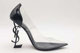 Saint Laurent Opyum Clear Pvc & Black Patent Leather Pumps Size 39 Eb0426oxzsa