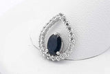 Diamond & Blue Gemstone Pendant In 14k White Gold 1.5 Grams Eb0126wxsa
