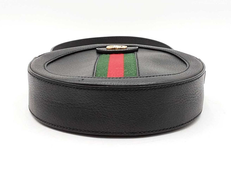 Gucci Mini Ophidia Web Crossbody In Black Leather Fw1025wixdu