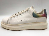 Alexander Mcqueen Oversized White Leather Rainbow Glitter Shoes Eu 41 Do0125crde