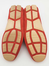 Salvatore Ferragamo Parigi Flame Red Suede Loafers Size Us 8.5e Do0625lxzde