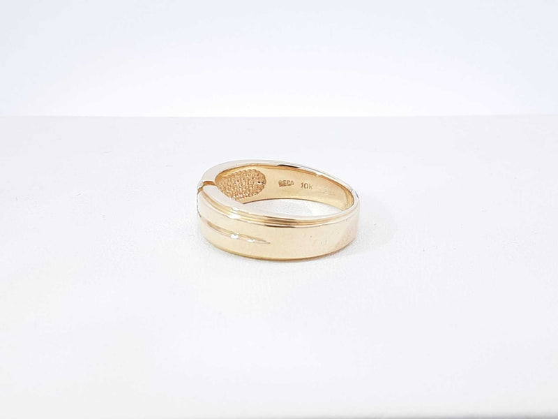 0.20 Ctw Diamond & 10k Yellow Gold Wedding Band 9.4 Grams Size 10.5 Fw1025osxdu
