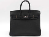 Hermes Togo Birkin 25 Black Handbag Aa0126oezxzsa