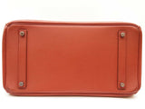 Hermes Birkin 35 Brique Red Epsom Palladium Hardware Handbag Do0825srxzde