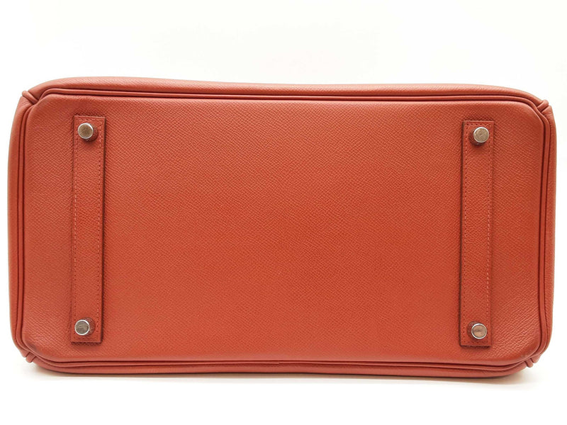 Hermes Birkin 35 Brique Red Epsom Palladium Hardware Handbag Do0825srxzde