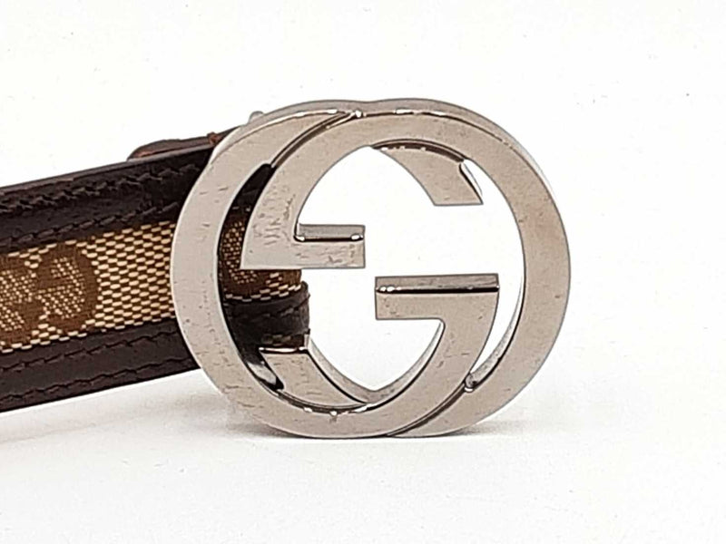Gucci Interlocking G Buckle With Gg Supreme Canvas Belt Size 85|34 Fw0725izdu