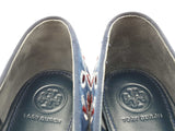 Tory Burch Trotters Estee Blue Suede Floral Embroidered Shoes Size8.5 Do0725lxde