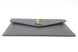 Yves Saint Laurent Uptown Black Leather Envelope Clutch Pouch Eb0726wrxde