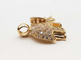 White And Blue Czs 14k Yellow Gold 3.8g Elephant Pendant Do0726oorde