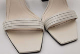Balmain White Leather Ankle Strap Sandals Size 38.5 Eb0626lxzsa