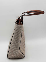 Michael Kors Jet Set Large Signature Logo Tote Bag White Aa0626wzsa
