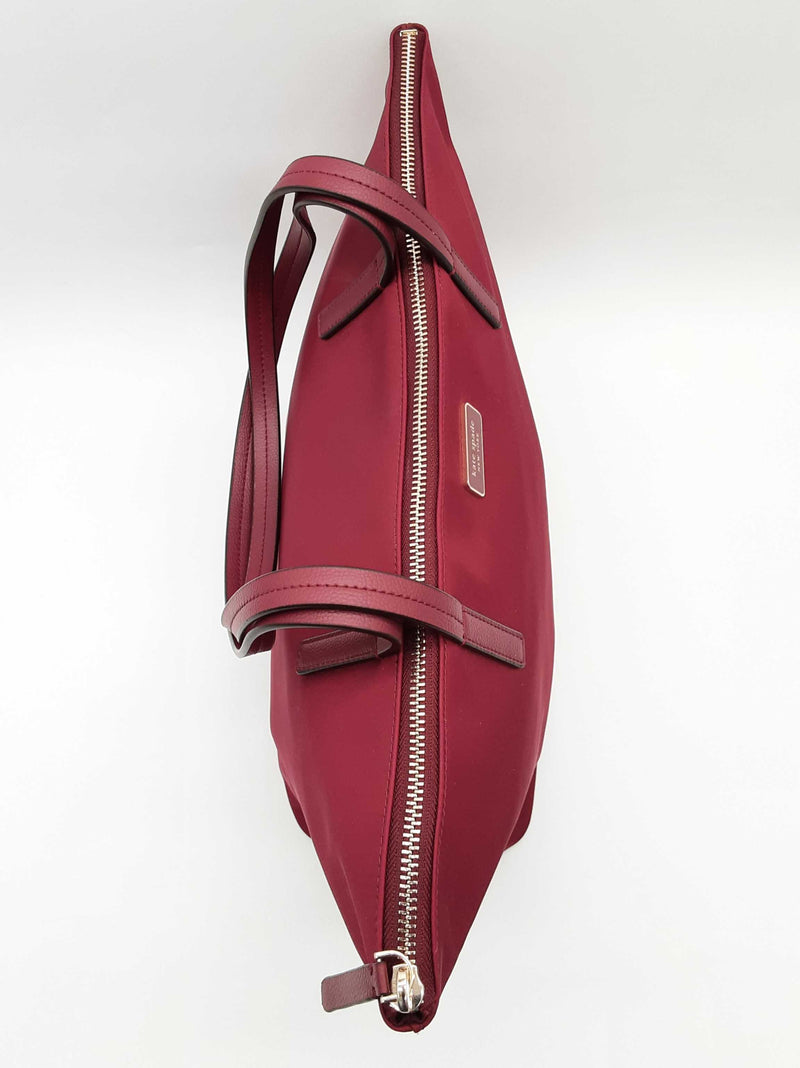 Kate Spade New York Hayden Purple Maroon Nylon Zip Tote Do0325rde