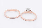 0.55ctw Princess Cut Diamond Ring In 14k Rose Gold & 14k Rose Gold Wedding Band 4.8 Grams Size 6.25 Eb0625lxxzsa