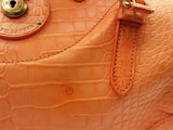 Ralph Lauren Soft Ricky Orange Alligator Leather Handbag Do0526oxzxde