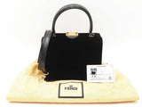 Fendi Push-lock Box Satchel In Black Velvet Fw0926cxzdu