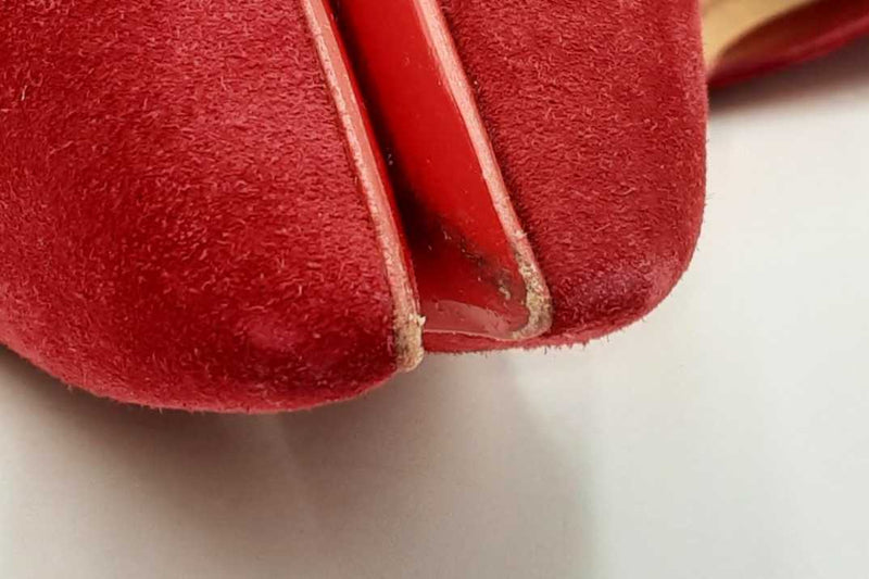 Christian Louboutin Victorina Red Suede Heels Size Eu 35.5 Eb1224lxzdu