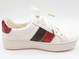 Michael Kors 49s1pofs2l Poppy Lace Up White Red Sneakers Size Us 5.5m Do0924wxde