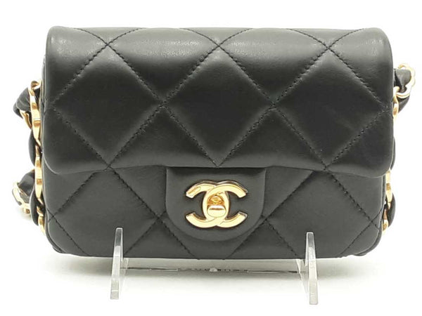 Chanel Mini Flap Bag With Cc Chain Black Handbag Aa0625wxzxsa