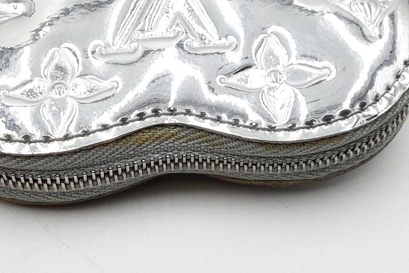 Louis Vuitton Monogram Silver Mirror Metallic Heart Coin Purse Eb0125lrxdu