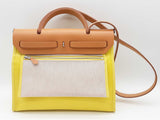 Hermes Herbag 31 Lime Yellow Coated Canvas Crossbody Bag Do1025lsxzde