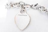 Tiffany & Co. 925 Sterling Silver Heart Tag Bracelet 28.9 Grams 7 In Eb1025lxzdu