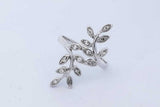 0.14cttw Diamond Leaf Vine Ring 14k White Gold 3.8 Grams Size 8.25 Eb0926orxde