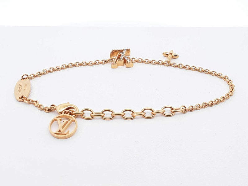 Louis Vuitton Iconic Lv Gold-tone Cubic Zirconia Bracelet 6-8 Inch Fw0925lirdu