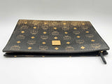 Mcm Black Gold Gradation Visetos Coated Canvas Zip Pouch Clutch Do0724lrxde