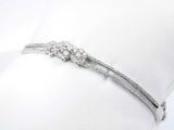 0.42 Cttw Diamond Floral Cluster Bangle Bracelet In 10k White Gold 8.2 Grams 7 Inch Fw0626pxzdu