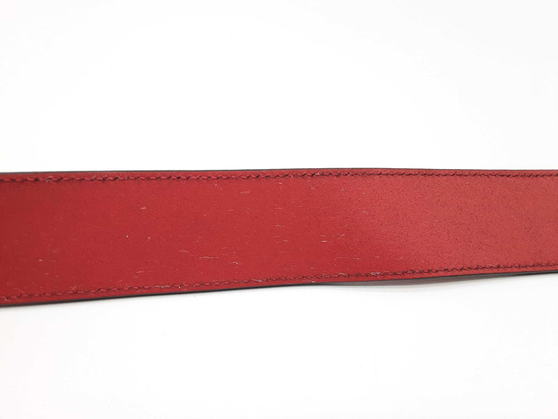 Gucci 546389 Rosso Red Leather Interlocking Gg Buckle Belt Size 34 Do0624oxzde