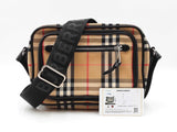 Burberry Paddy Camera Bag In Vintage Check Canvas & Black Leather Fw0826ozxdu