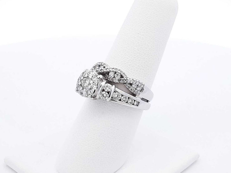 1.07 Cttw Diamond & 10k White Gold Bridal Set 8.2 Grams Size 6.5 Fw0625wrxdu