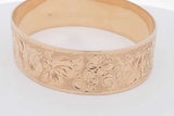 14k Yellow Gold Floral Engraved Bangle Bracelet 40.6 Grams Eb0426ooxzsa