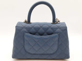 Chanel Coco Quilted Blue Caviar Leather Top Handle Crossbody Bag Do0325wwxzde