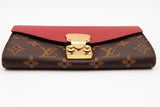 Louis Vuitton Monogram Canvas & Red Leather Pallas Wallet Eb0926lxzsa