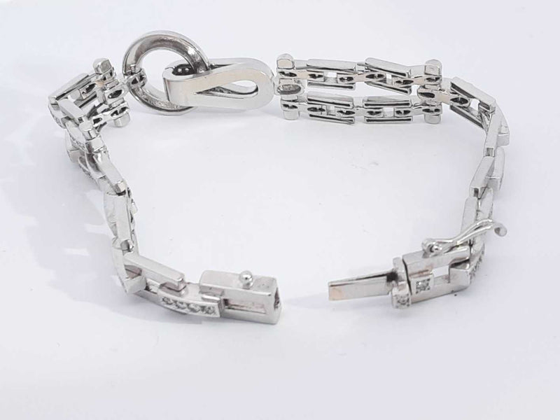 1.17 Cttw Diamond 14k White Gold 22.1 Grams Fancy Bracelet 7 In Aa0725lwxzsa