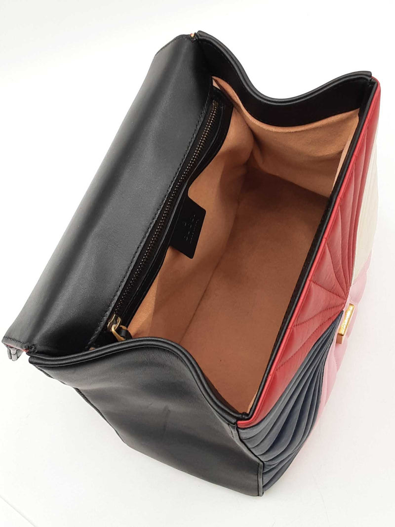 Gucci Bamboo Tropuntata Queen Margaret Leather Multicolor Backpack Fw0825ixzdu