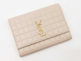 Yves Saint Laurent Cassandre Pouch In Ecru Matelassé Carré Lambskin Fw0926wzxdu