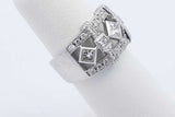 1.01cttw Diamond Ring In 14k White Gold 6.9 Grams Size 5 Eb0326rrxdu