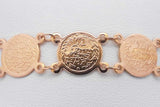 21k Yellow Gold Coin Style Bracelet 8.5 Grams 7 Inch Eb0626iorsa